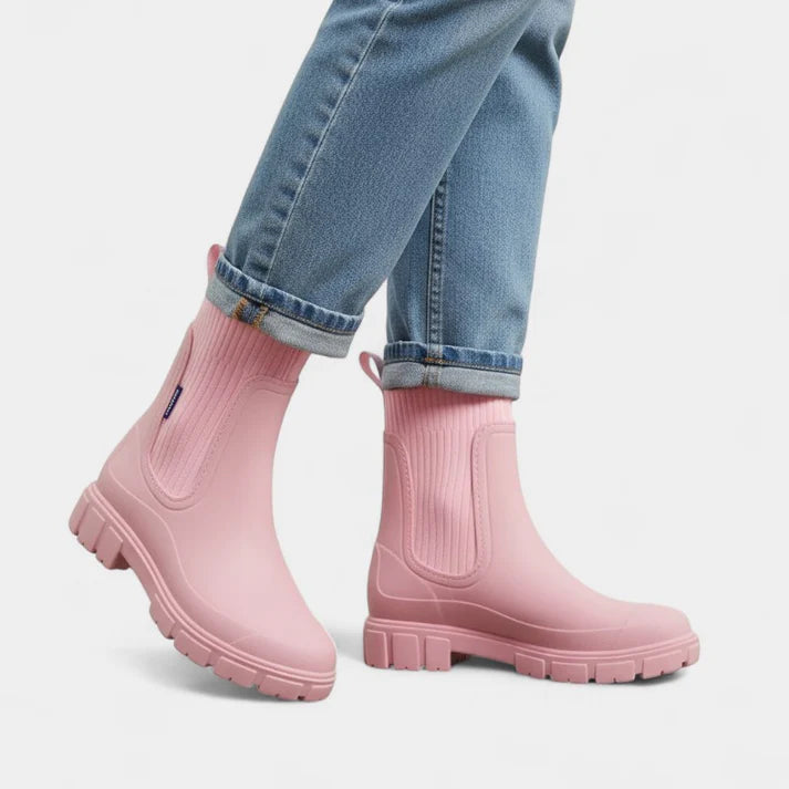 Nova | Women’s Rubber Ankle Boots with Ribbed Shaft