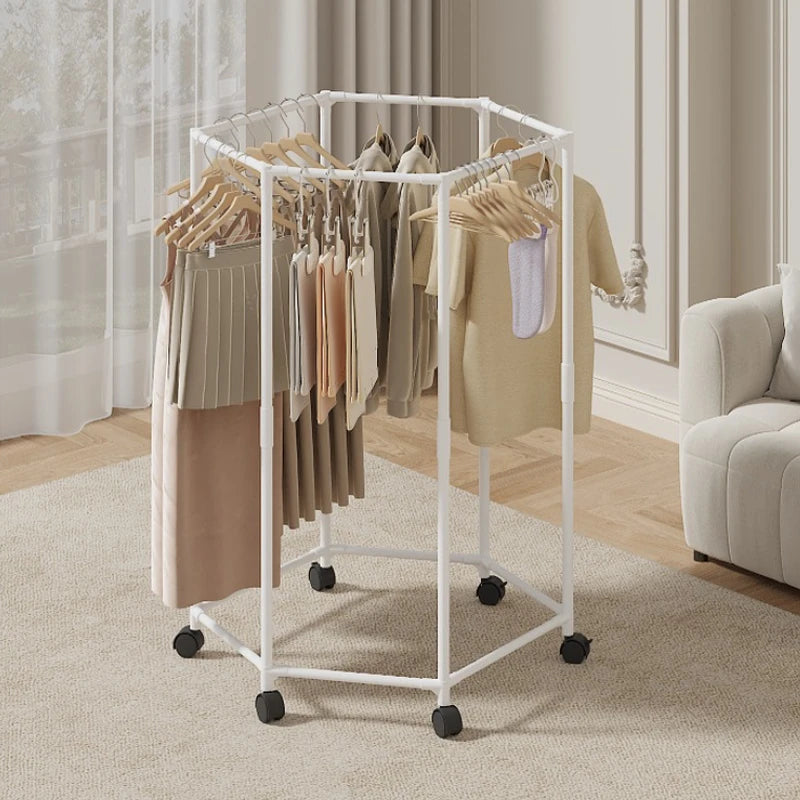 Hexagon Rotating Clothes Rack & Coat Hanger Stand