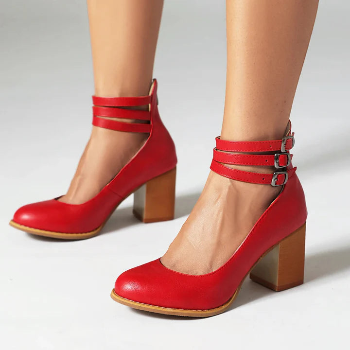 Miles | Elegant Leather Block Heels
