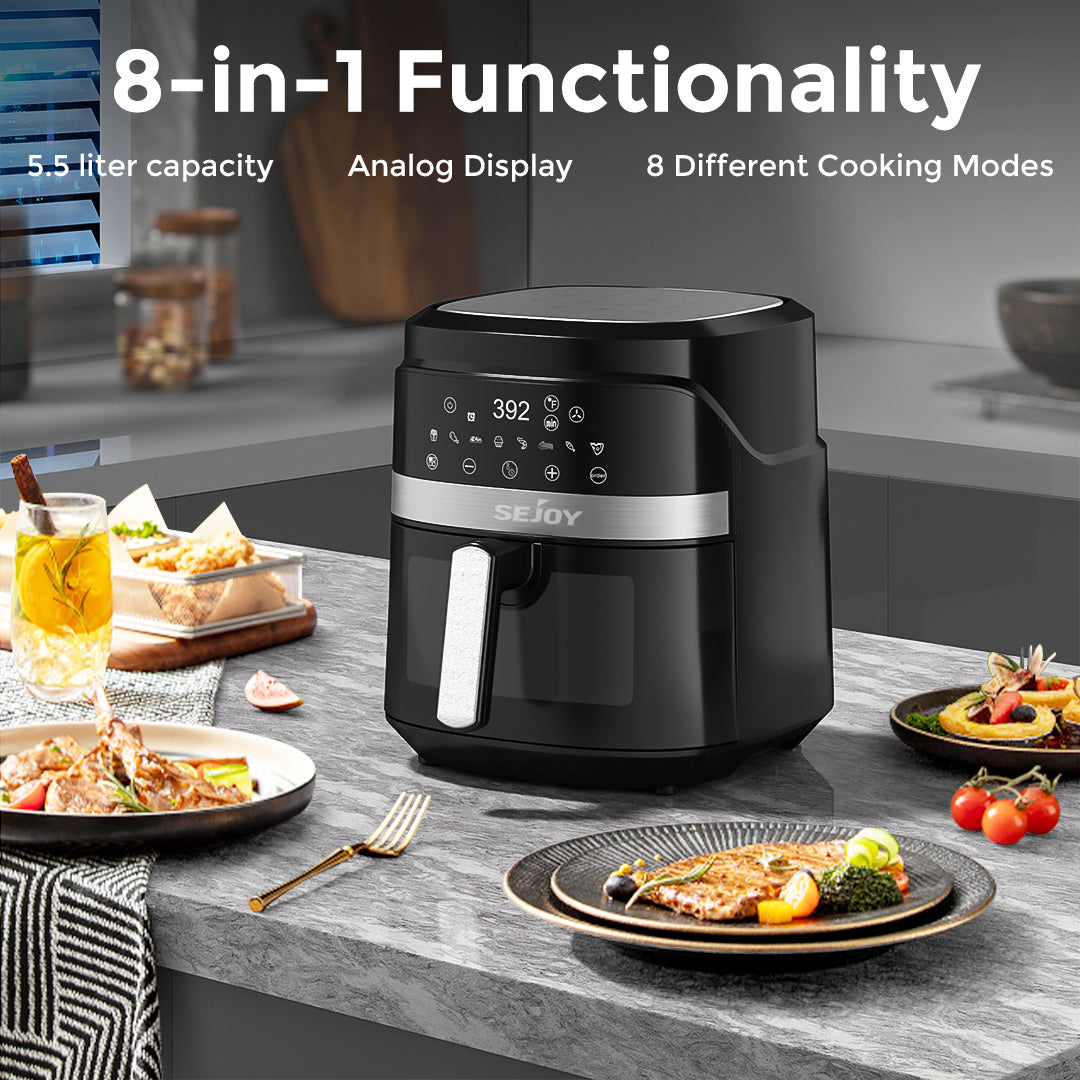 Air Fryer 8-in-1, 6L Electric Oven - Roast, Bake, Dehydrate