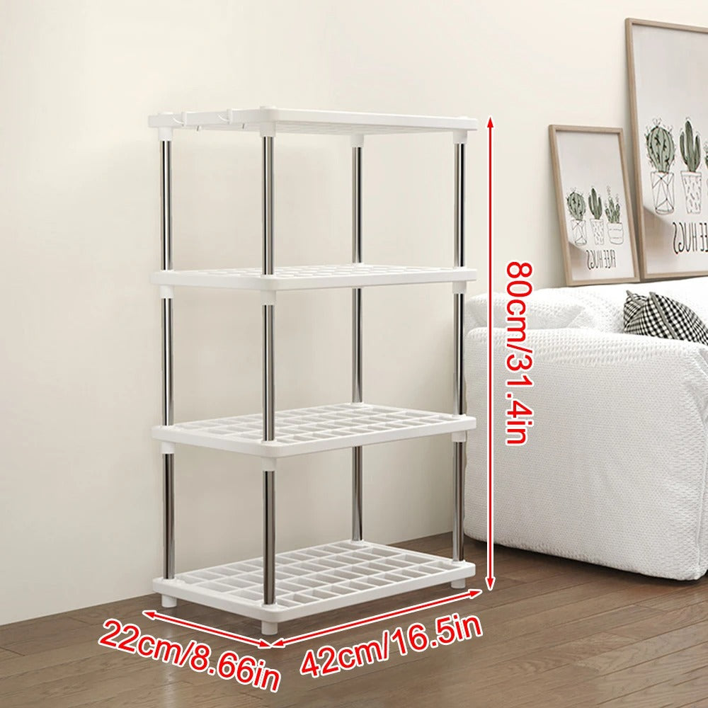 Multi-Level Storage Rack: Eco-Friendly Kitchen & Bath Organizer