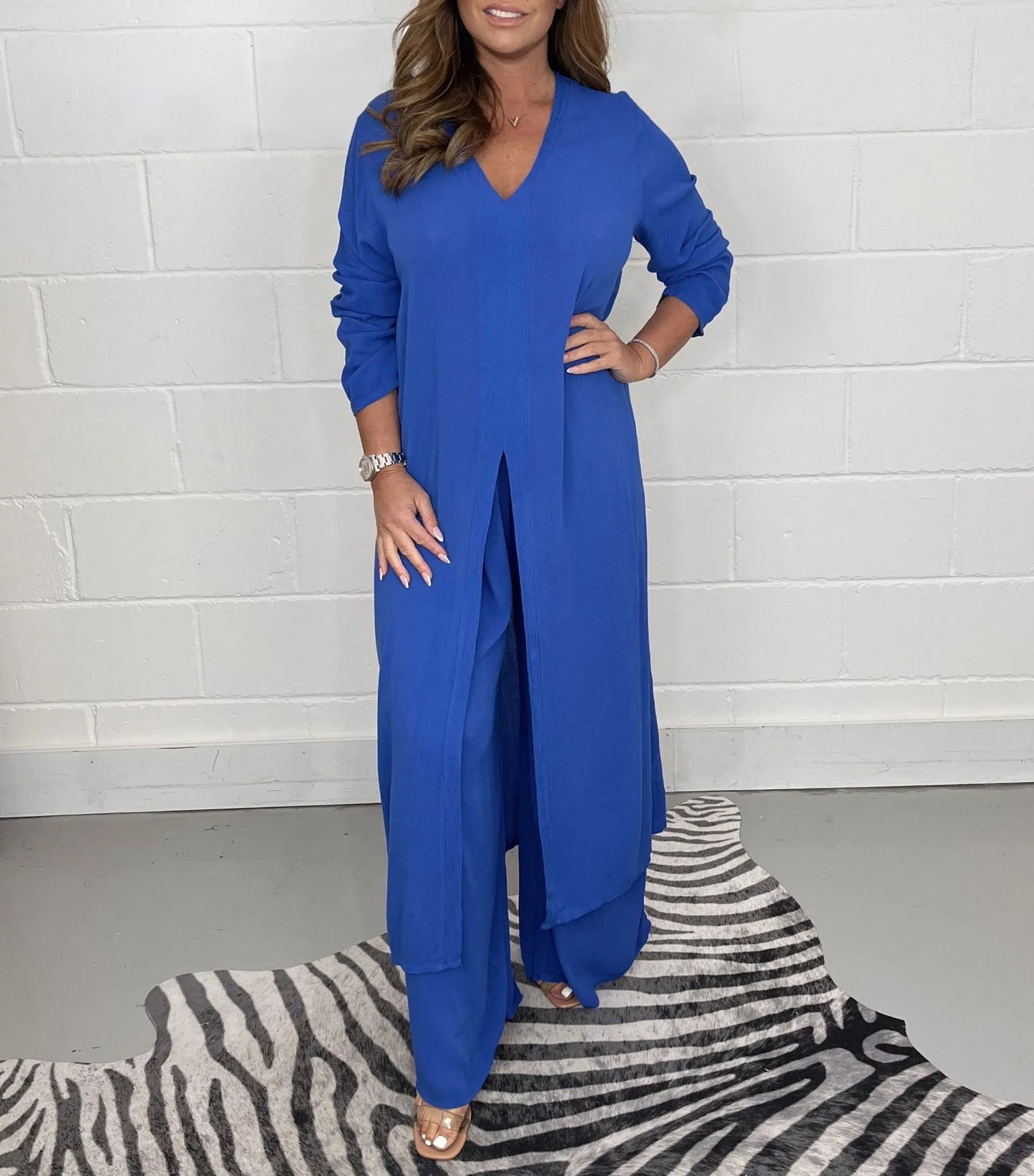 OLIVIA | Luchtig Zomer Setje met Wijde Broek en Blouse