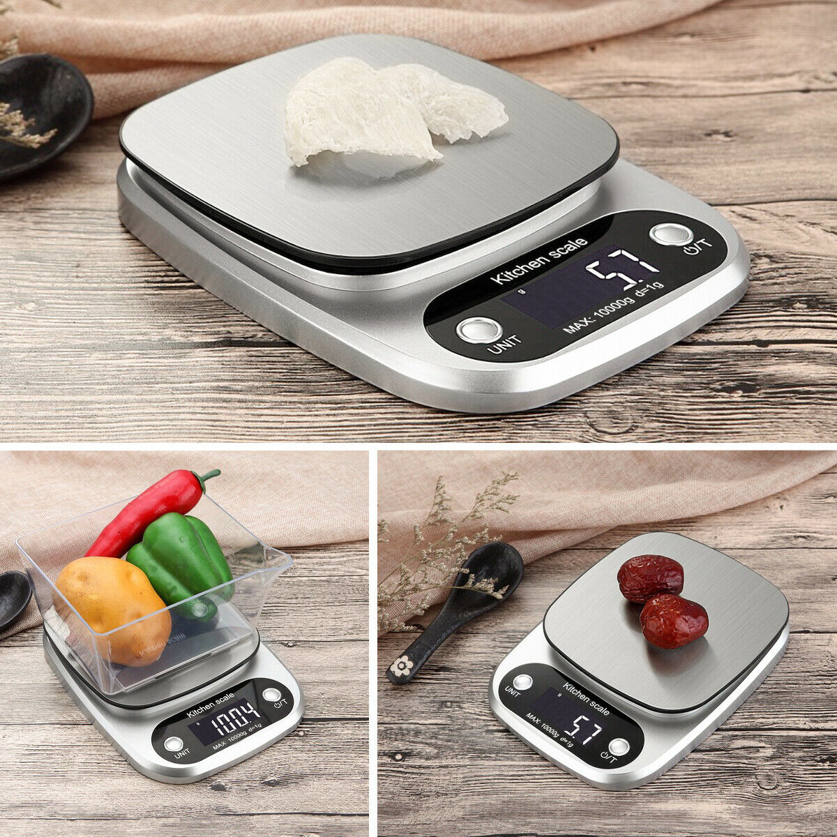 Digital Kitchen Scale 22lbs - Precise Stainless Steel Weighing