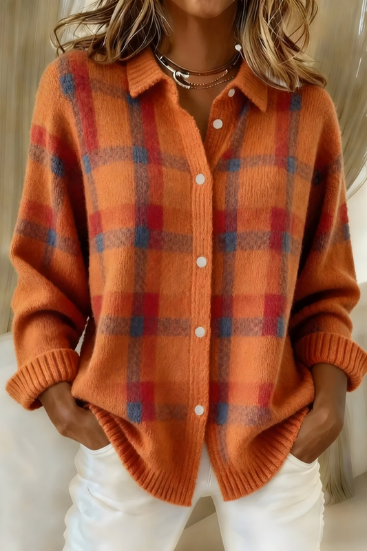 Milani | Soft Knit Plaid Cardigan
