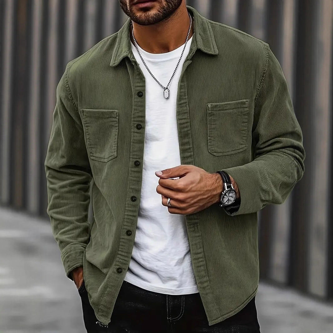 TOM™ | Men's Casual Corduroy Button-Up Shirt