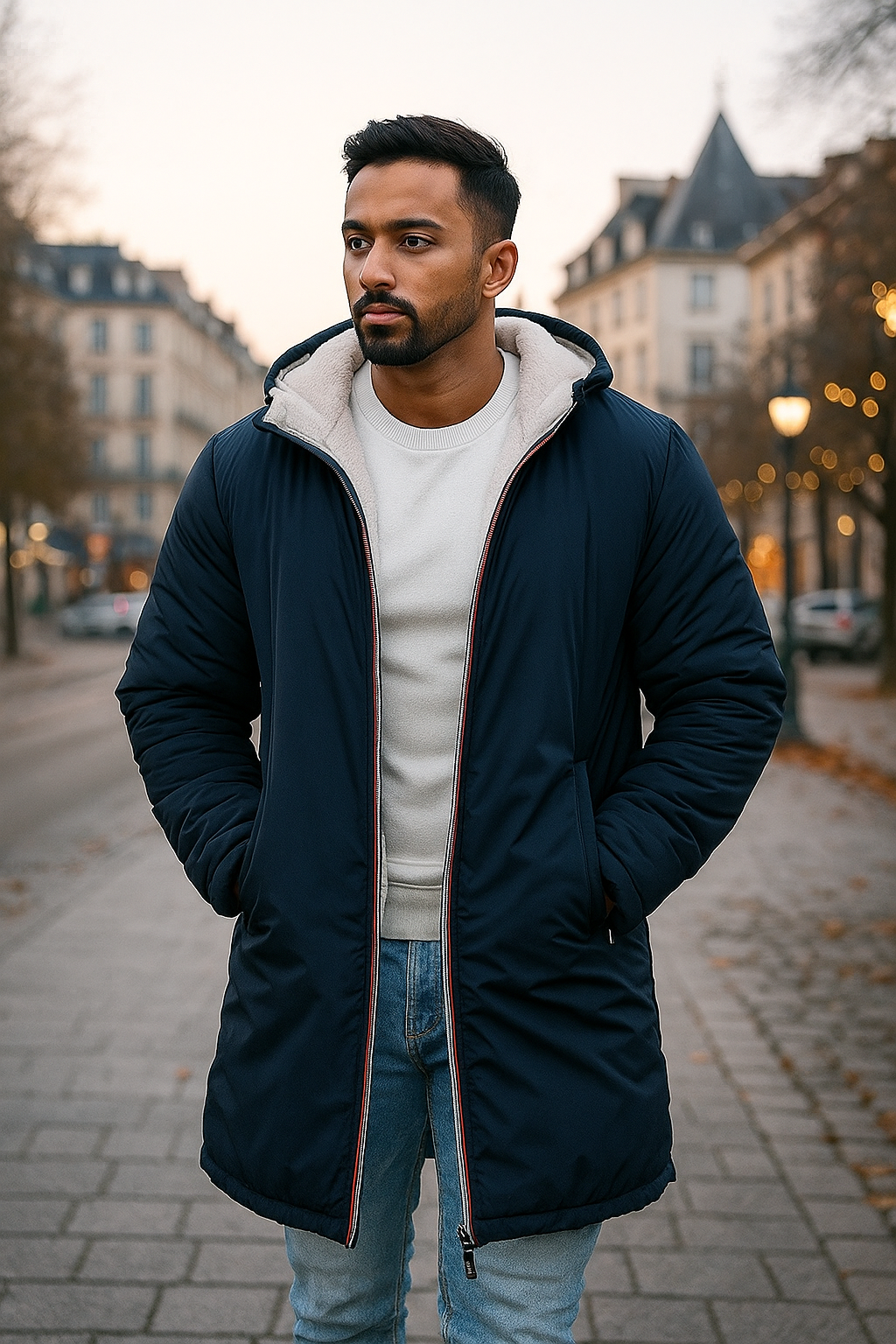Casual Jacket with Elegant Hood – Stylish, Warm & Comfortable Jacket for Everyday