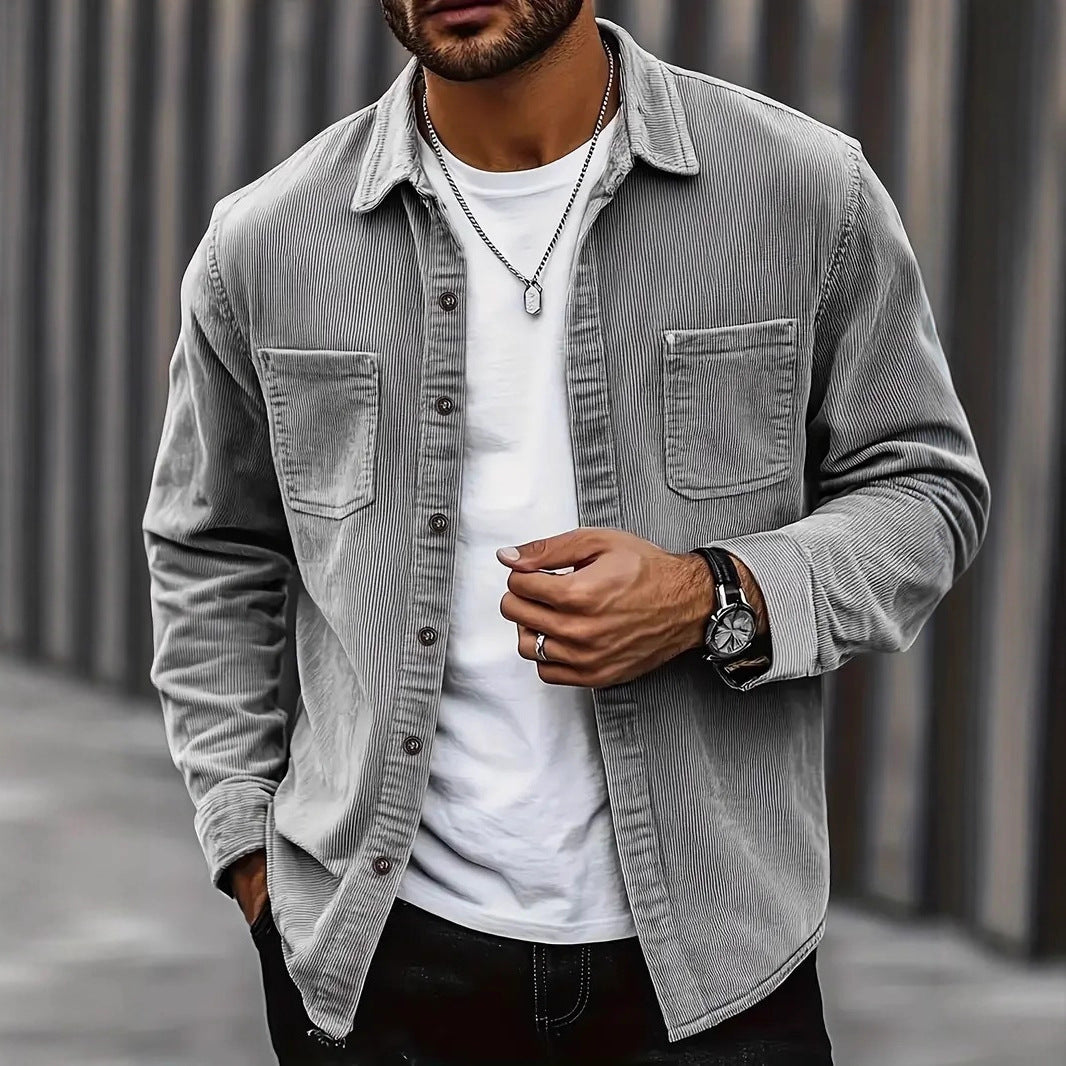 TOM™ | Men's Casual Corduroy Button-Up Shirt