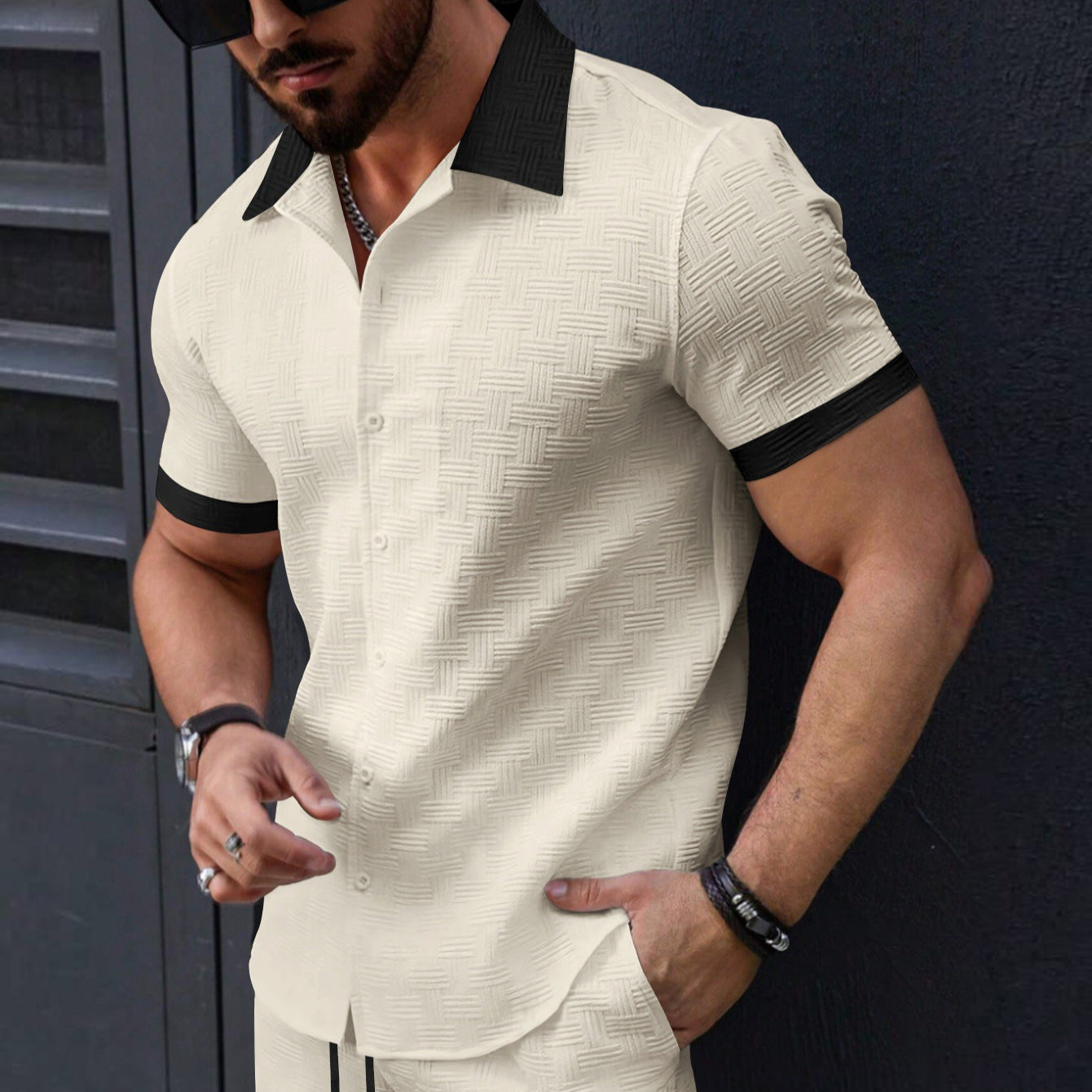 Enzo | Textured Polo Shirt