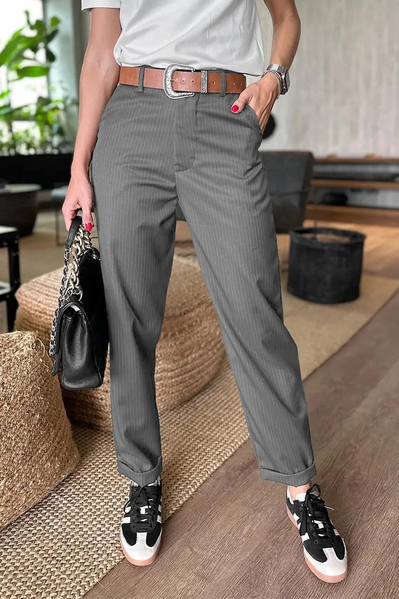 MATHILDA | ELEGANTE, FIGUURVRIENDELIJKE BROEK MET STREPEN