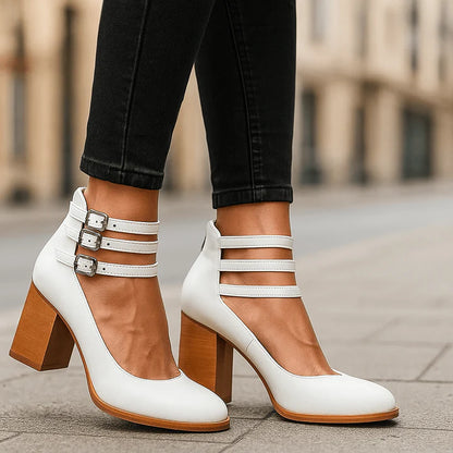 Miles | Elegant Leather Block Heels