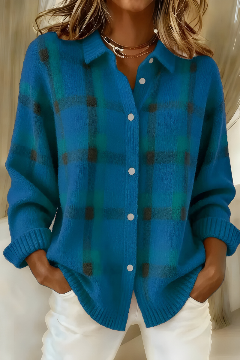 Milani | Soft Knit Plaid Cardigan