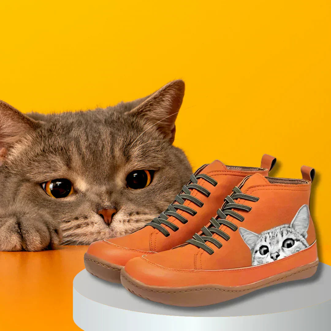 Felix | Leather Ankle Boots for Cat Lovers