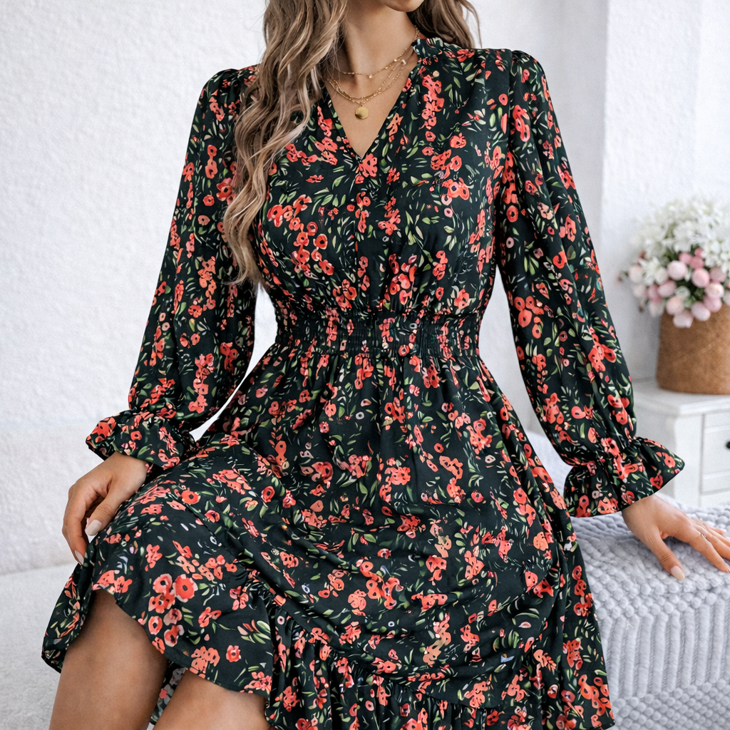 Madeline | Floral Grace Midi Dress