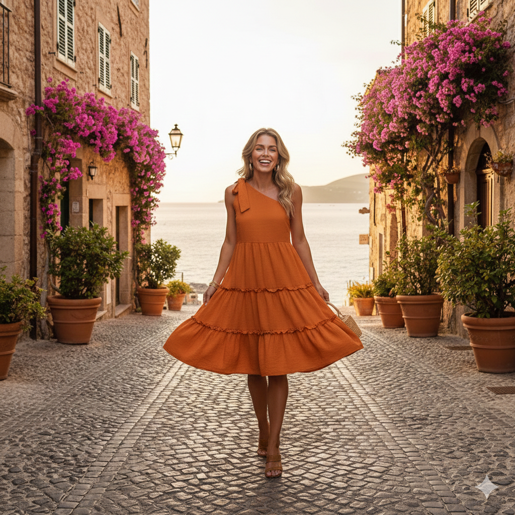 Ava™ One-Shoulder Ruffle Mini Dress for Women