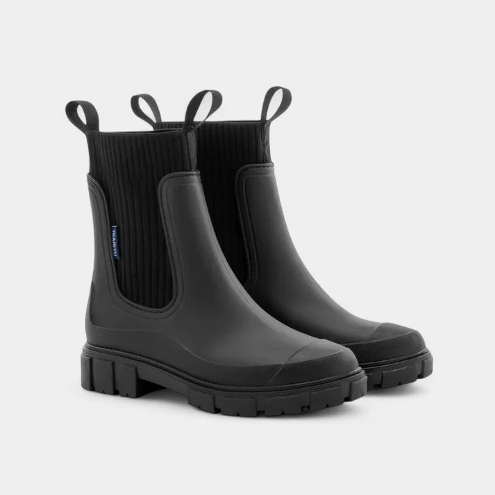 Nova | Women’s Rubber Ankle Boots with Ribbed Shaft