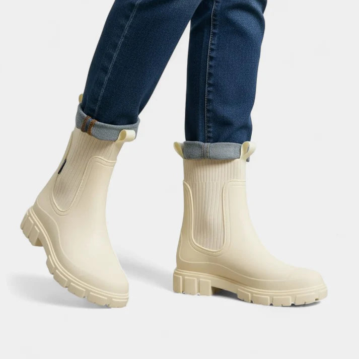 Nova | Women’s Rubber Ankle Boots with Ribbed Shaft