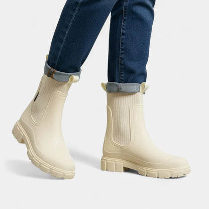 Nova | Women’s Rubber Ankle Boots with Ribbed Shaft