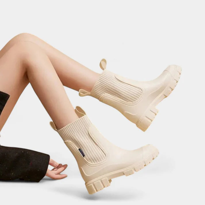 Nova | Women’s Rubber Ankle Boots with Ribbed Shaft
