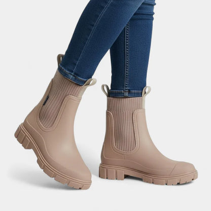 Nova | Women’s Rubber Ankle Boots with Ribbed Shaft