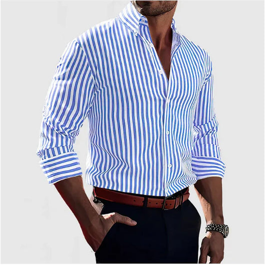 Mateo | Refined Vertical Stripe Shirt