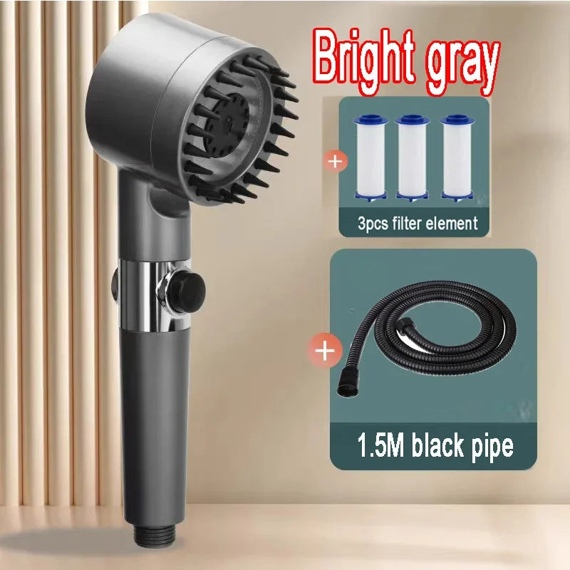 High Pressure Shower Head: 4-Mode Rain Shower with Filter