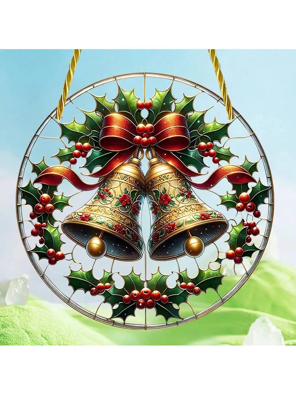 Santa Claus Stained Glass Sun Catcher - Festive Window Decor