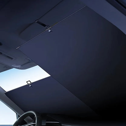 Retractable Car Sunshade - Titanium Silver UV Protection