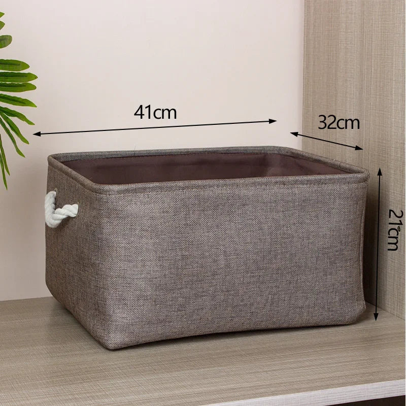Laundry Basket - Cotton Linen Folding Storage Box