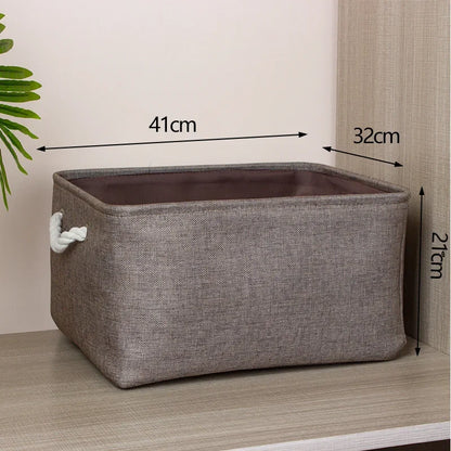 Laundry Basket - Cotton Linen Folding Storage Box