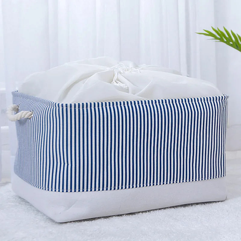 Laundry Basket - Cotton Linen Folding Storage Box