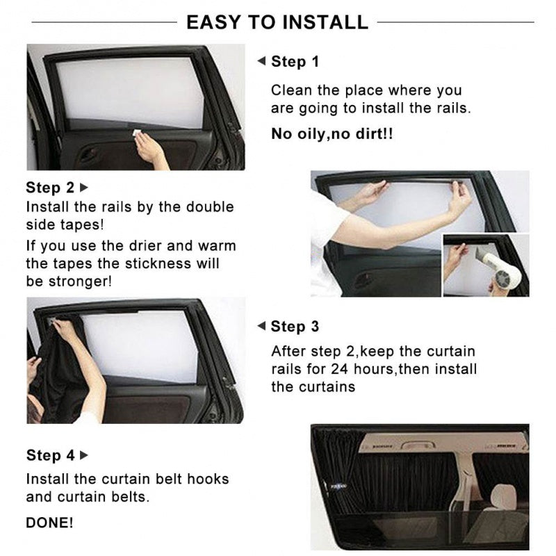 Universal Car Sun Shade Curtains - UV Protection & Privacy