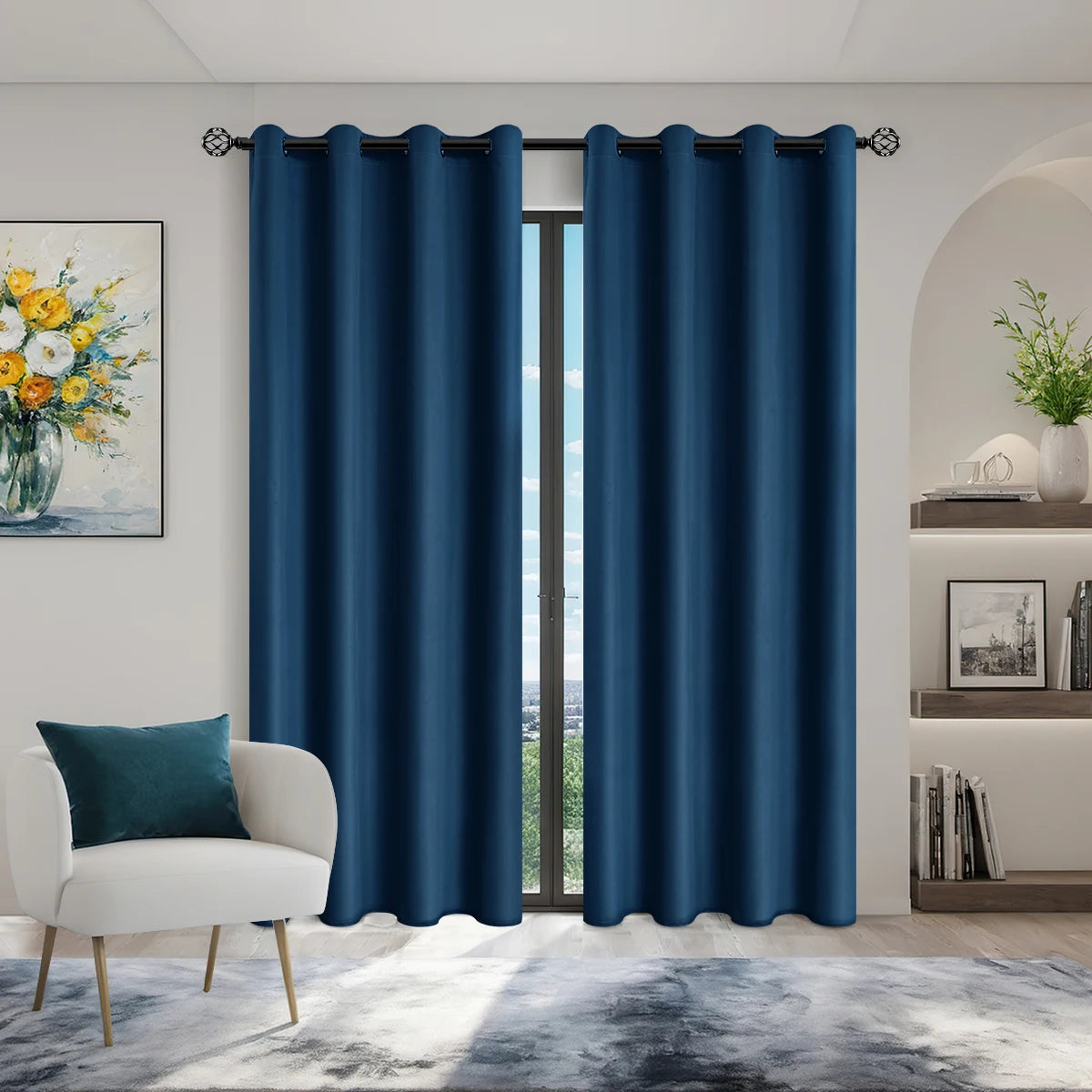 Blackout Curtains 2pcs - Thermal Insulated Window Drapes
