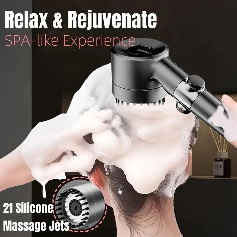 High Pressure Shower Head: 4-Mode Rain Shower with Filter