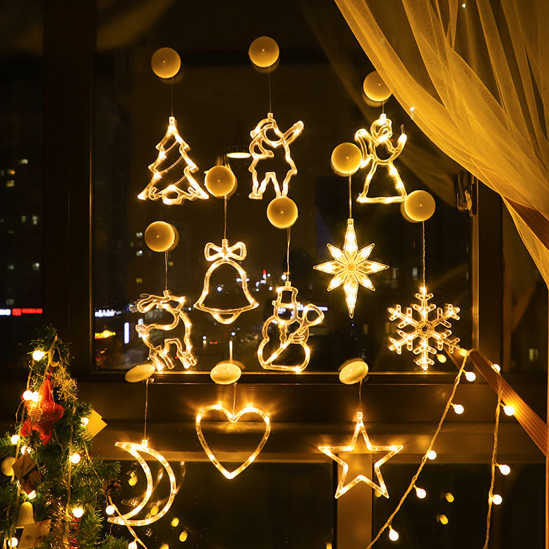 Christmas LED Lights: Warm Battery-Powered Window Decor