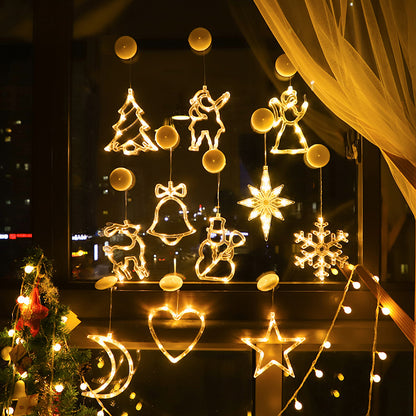 Christmas LED Lights: Warm Battery-Powered Window Decor
