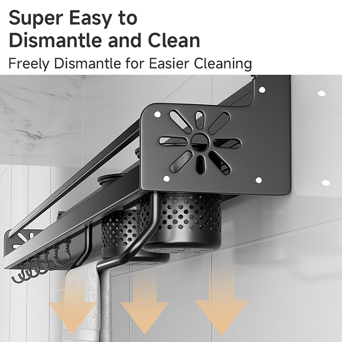 Metal Kitchen Shelf No-Punch Large Capacity Storage Rack