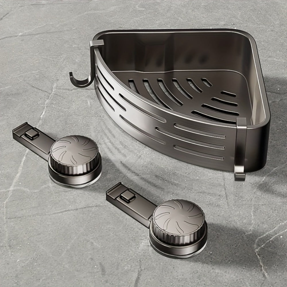 Triangular Suction Cup Bathroom Shelf - No Drilling Needed