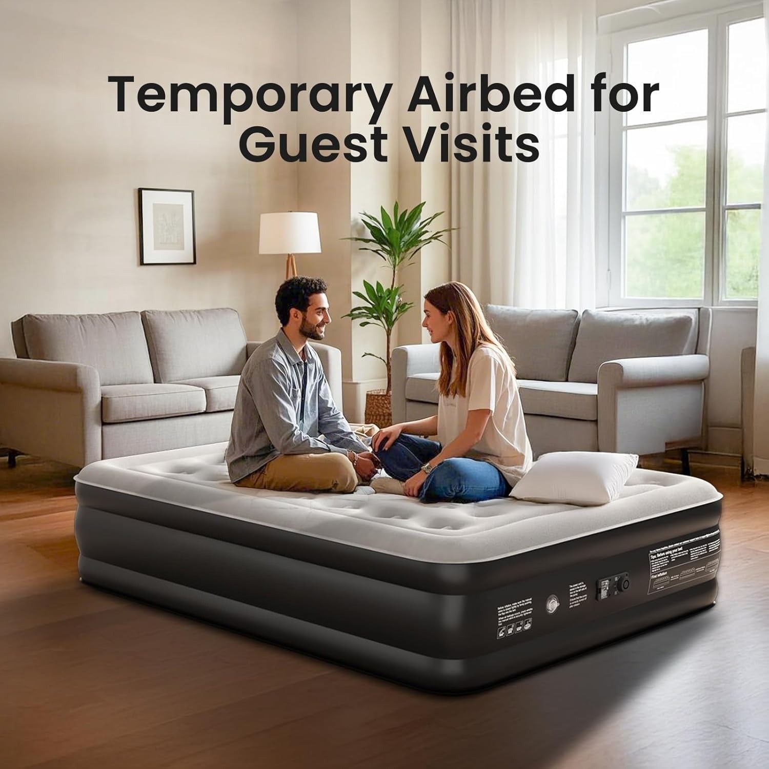 Queen Air Mattress with Built-in Pump, 18" Raised Comfort