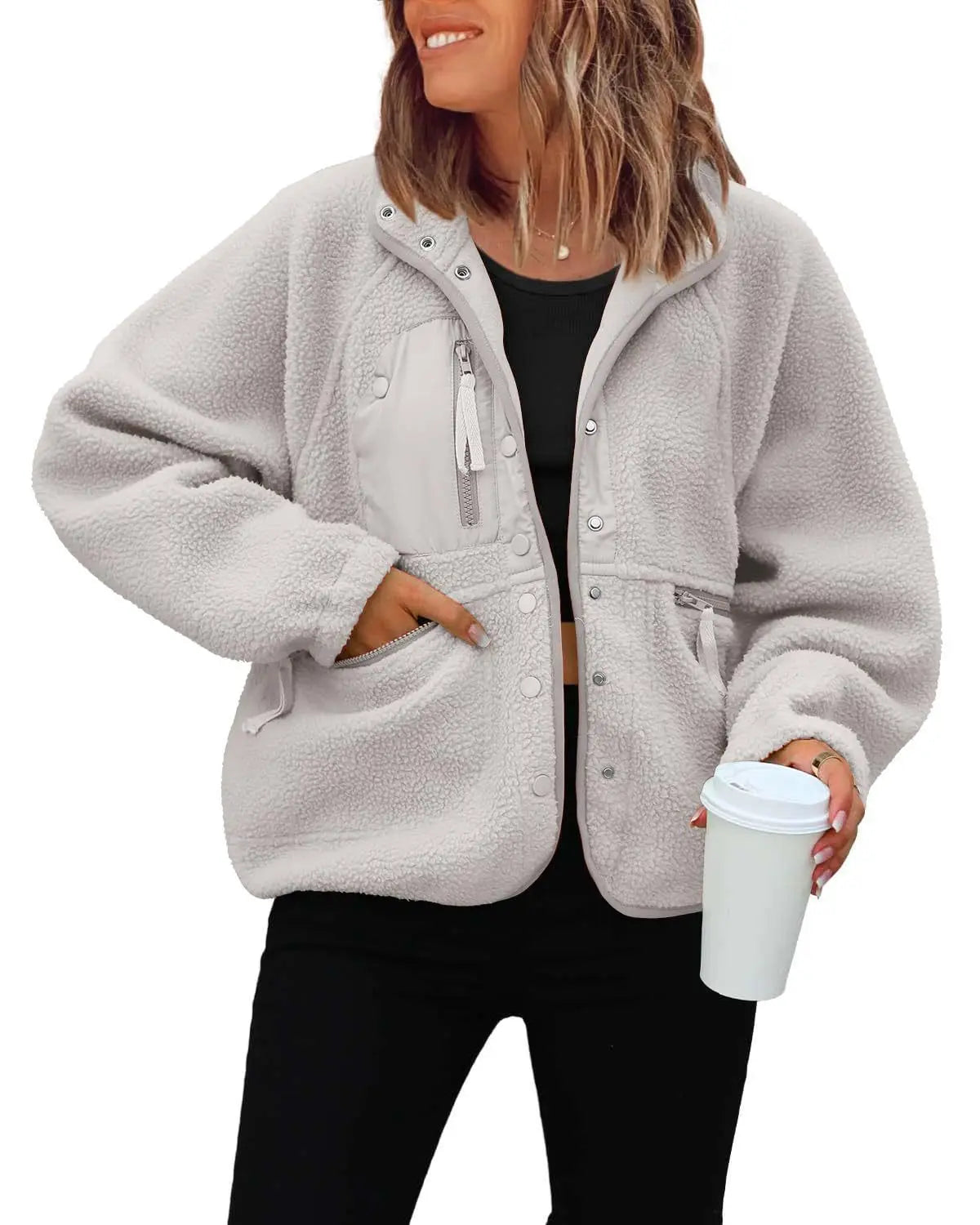 Womens Polar Fleece Jacket - 2025 Autumn Winter Casual Coat