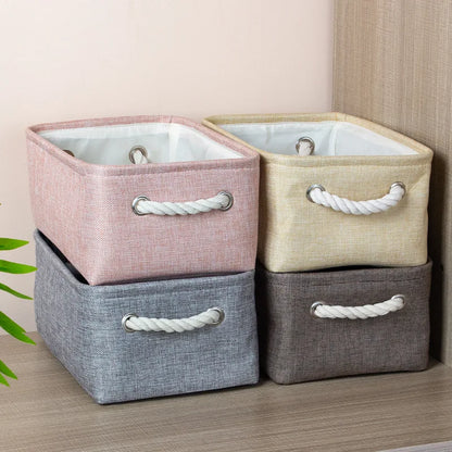 Laundry Basket - Cotton Linen Folding Storage Box