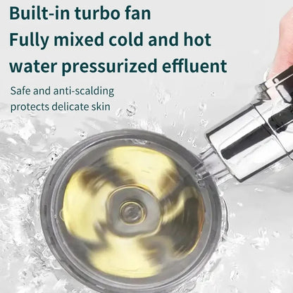 High Pressure Shower Head - Water Saving 360° Turbo