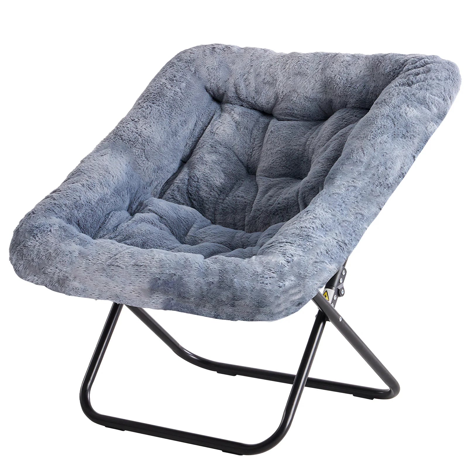 Cozy Faux Fur Saucer Chair - 28in Folding Lounge for Living Room