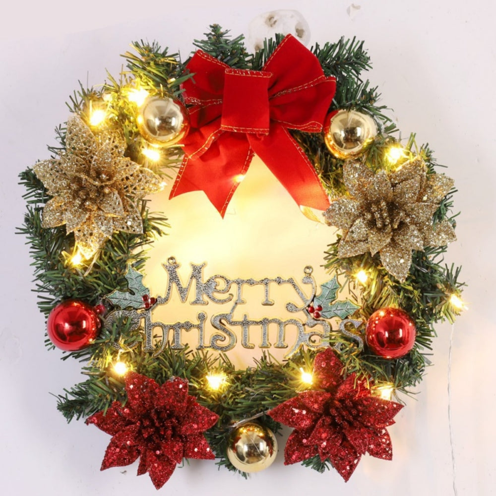 LED Christmas Wreath 30/40cm - Front Door & Window Decor