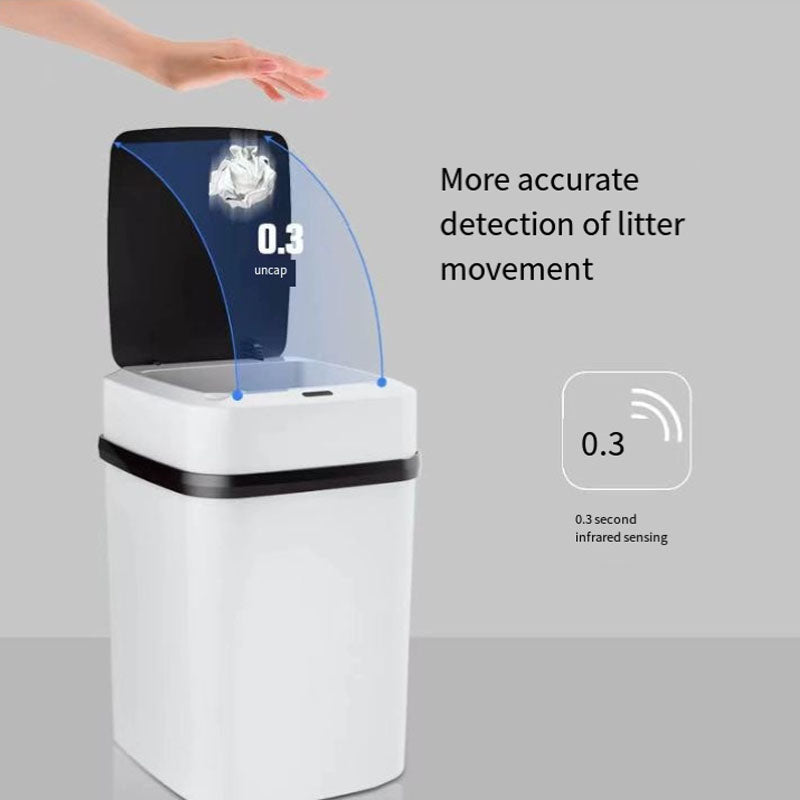 Auto Open 13L Trash Can - Motion Sensor, Waterproof, Anti-Odor