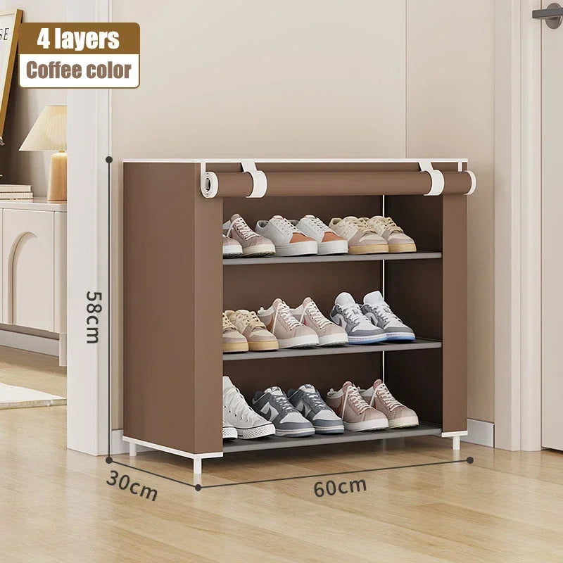 Multilayer Shoe Rack: Dustproof, Space-Saving Corner Organizer