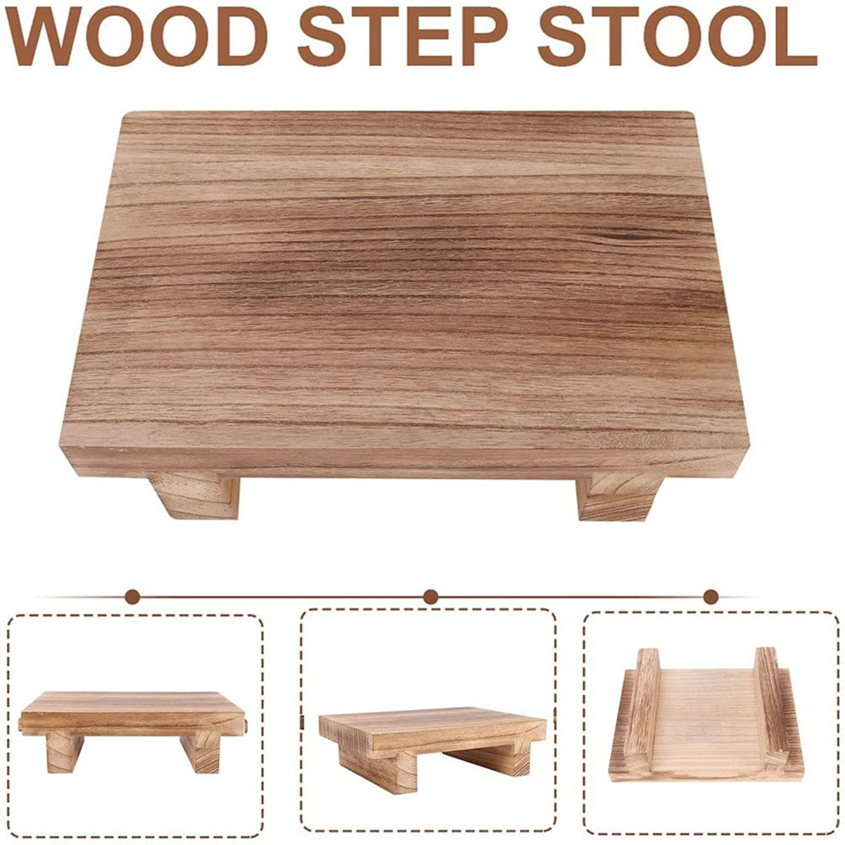 Wooden Stool Step Ladder for High Beds