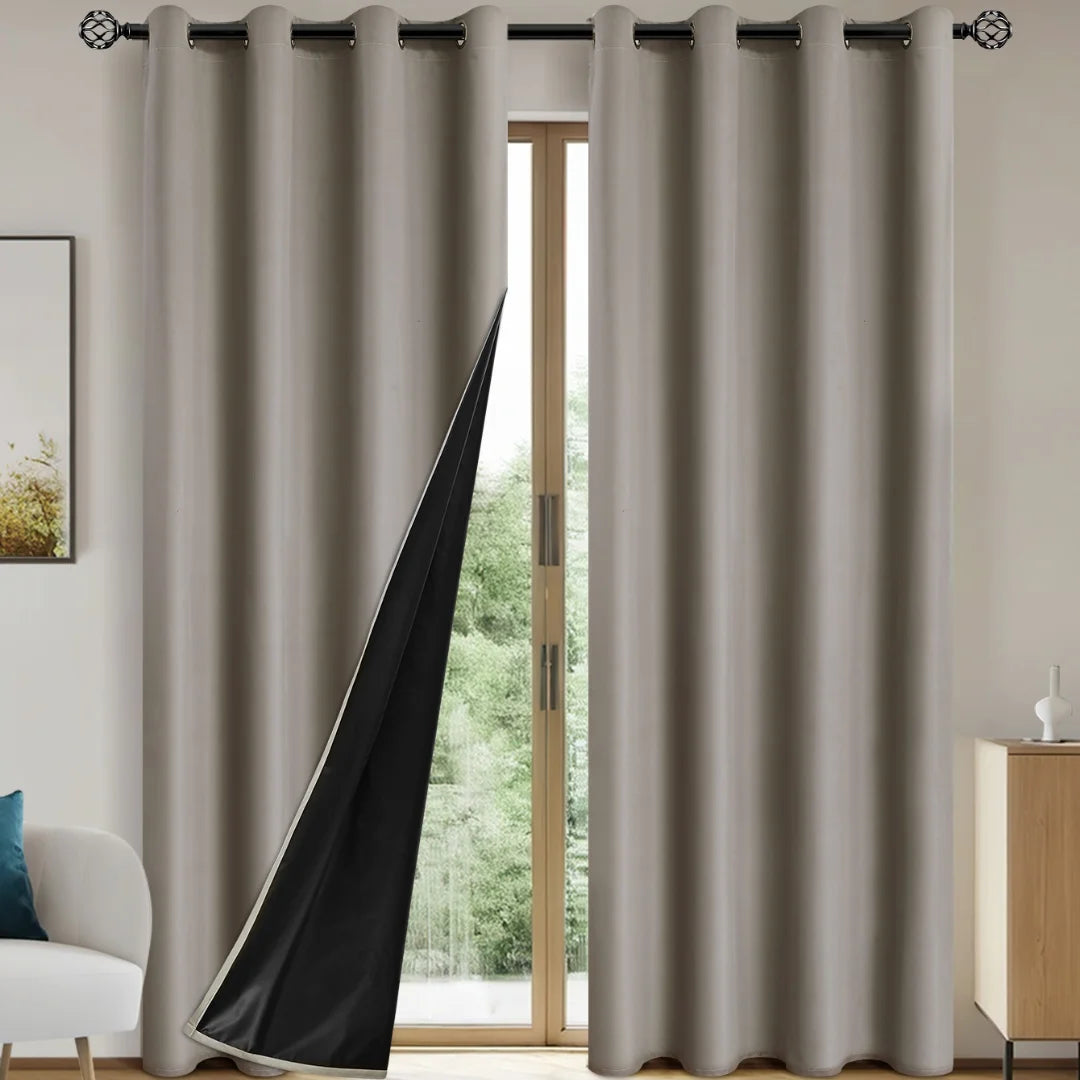 Blackout Curtains 2pcs - Thermal Insulated Window Drapes