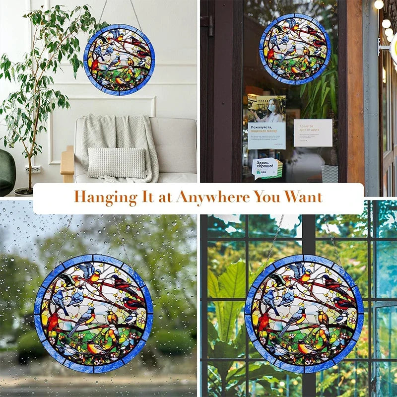 Santa Claus Stained Glass Sun Catcher - Festive Window Decor