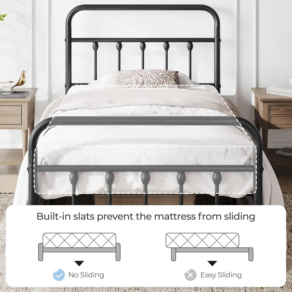 Platform Bed Metal - Victorian Iron-Art, No Box Spring