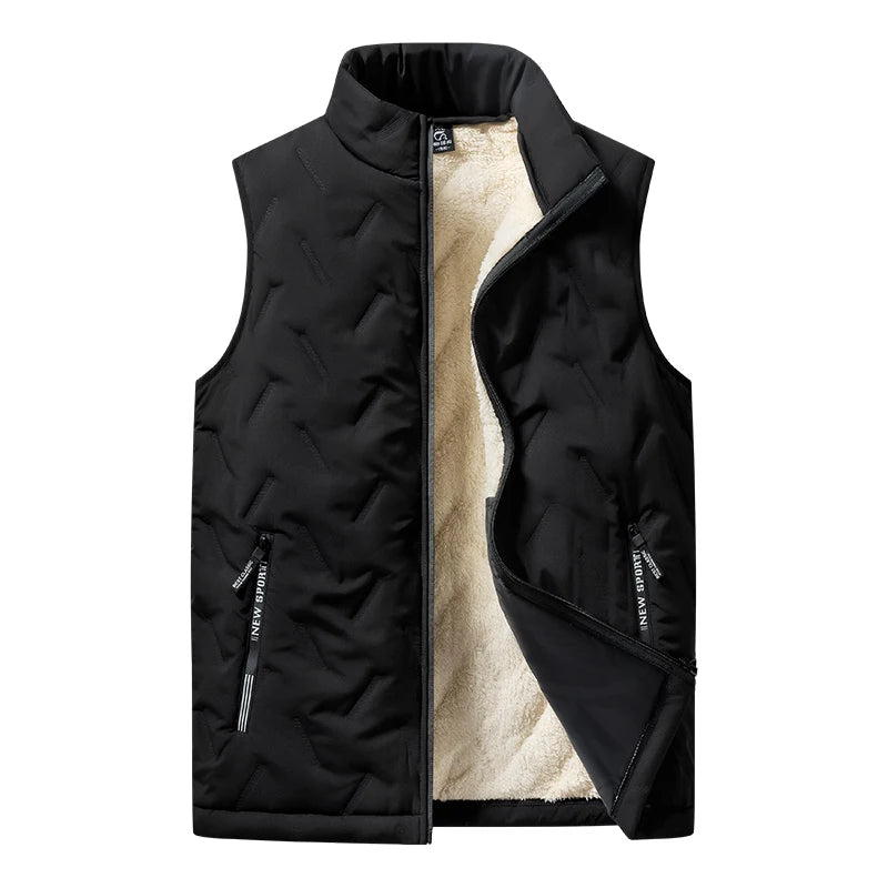 Men's Cotton Vest Jacket: Warm, Casual, Plus Size